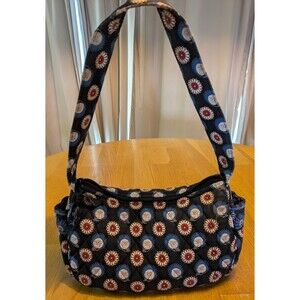 Vera Bradley Night Owl Maggie Shoulder Bag Retired Print Quilted Blue Cotton